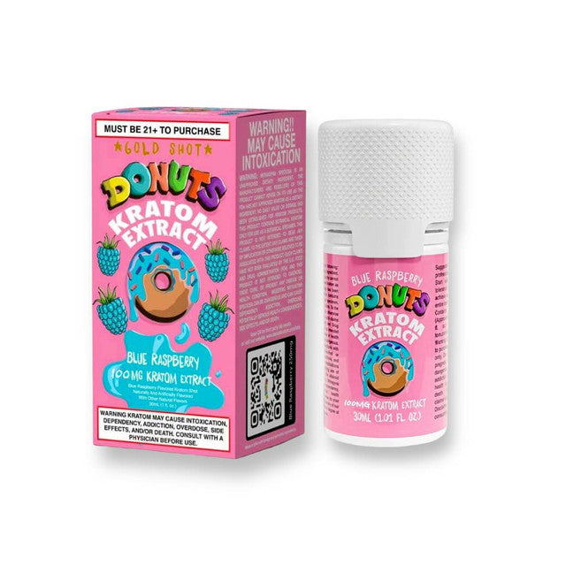 donuts blue raspberry kratom extract shot 100mg