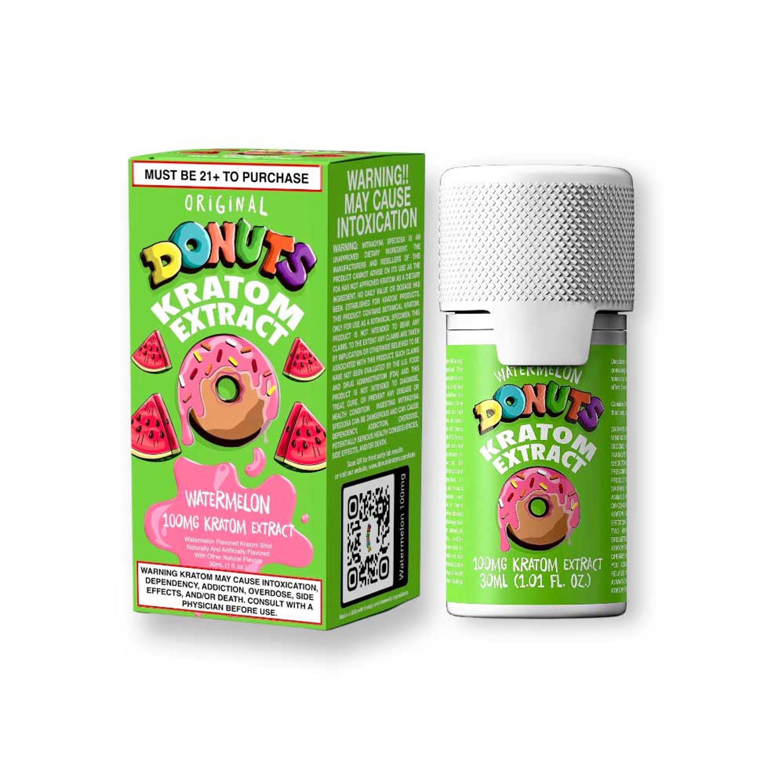 donuts kratom extract shot 100mg watermelon 30ml