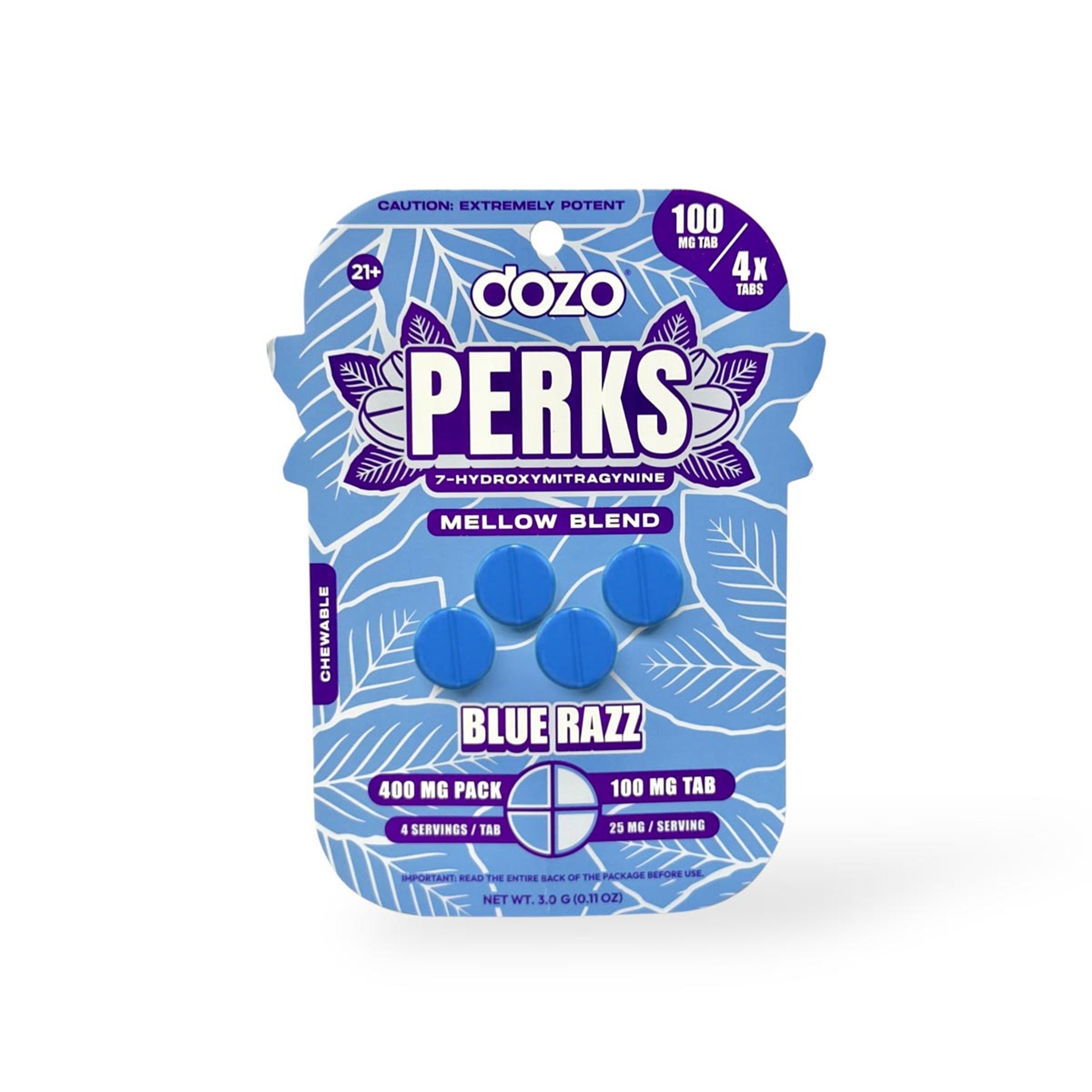 Dozo Perks Extreme Potency 7-OH Mellow Blue Razz 100mg