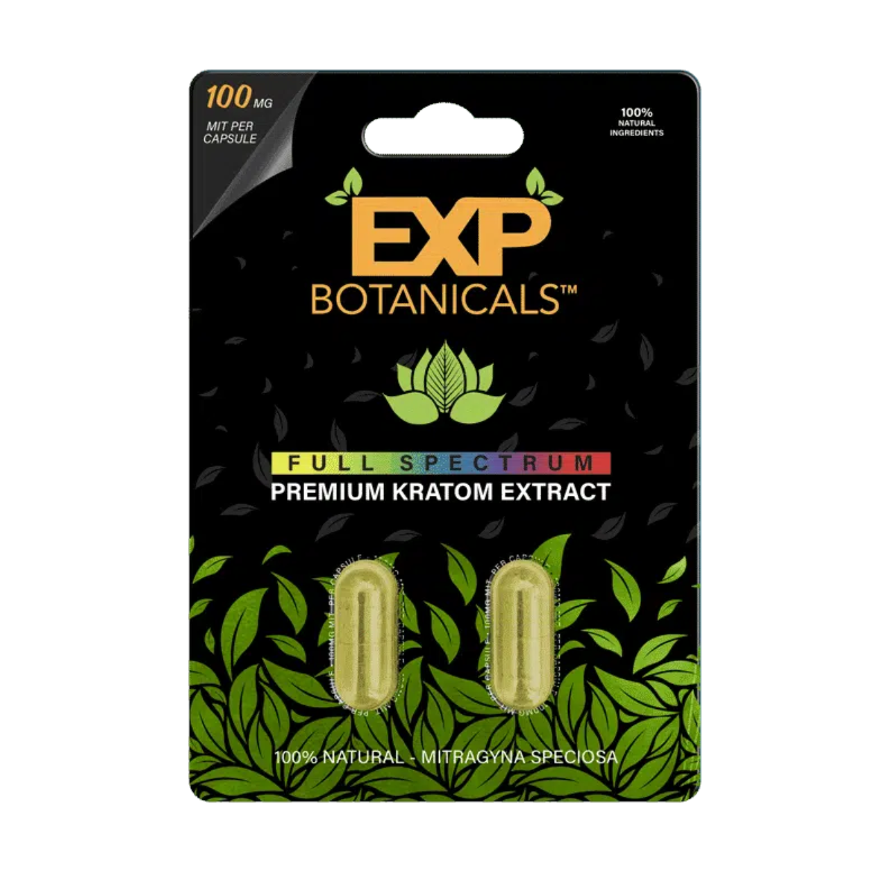 exp botanicals 100mg mit kratom extract capsules 2 count
