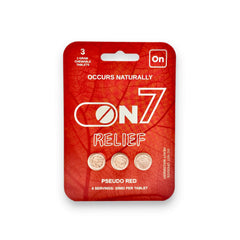 on7 pseudo red relief tablets 20mg 3 count
