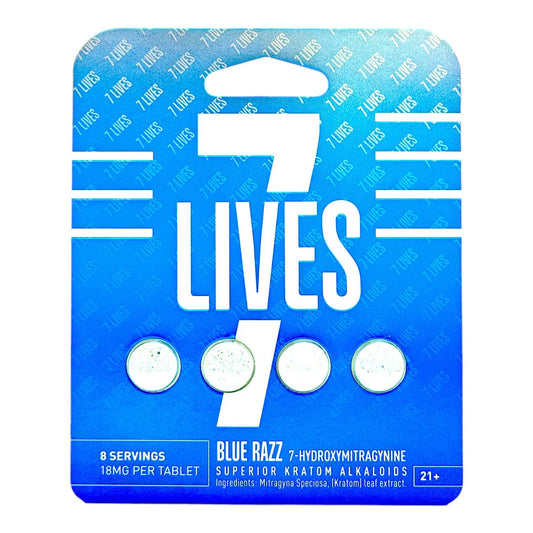 7 Lives Blue Razz 7 OH Kratom Tablets