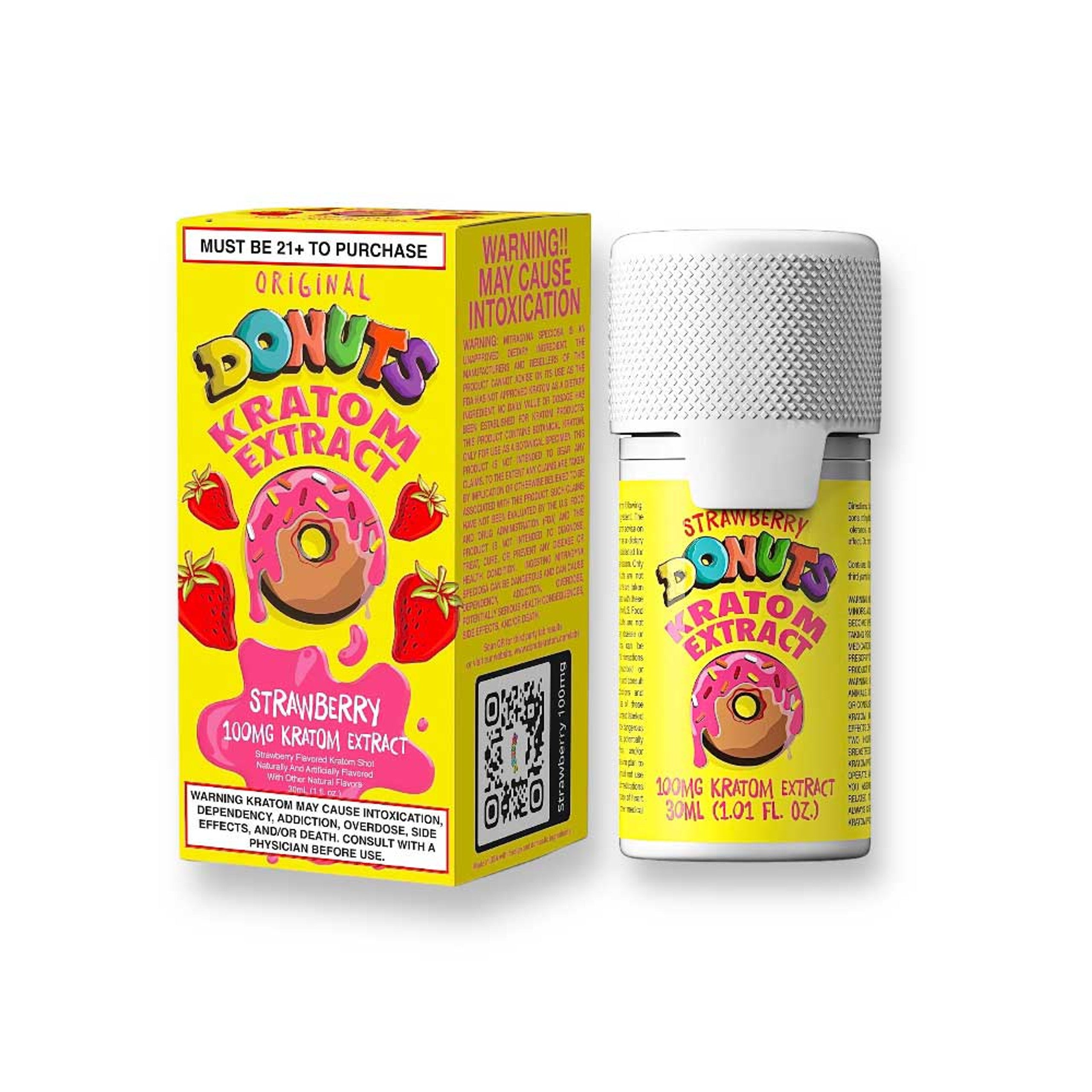 donuts strawberry kratom extract shot 100mg