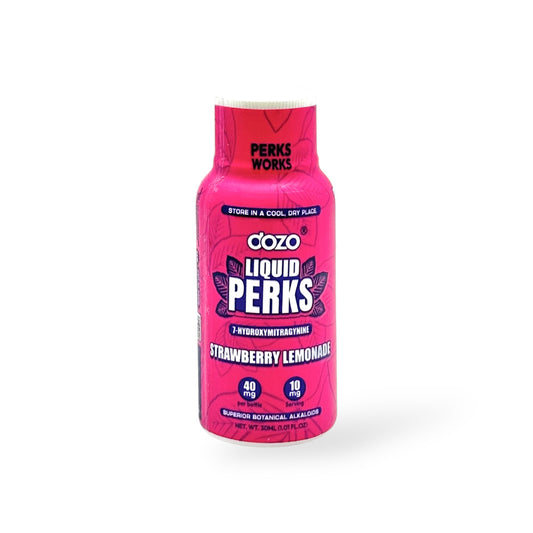 dozo liquid perks kratom shot strawberry lemonade 40mg