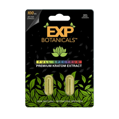 EXP Botanicals Full Spectrum Kratom Extract Capsules 100mg (2 Pack)
