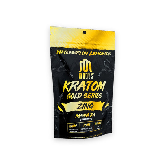 Modus Kratom Gold Series Gummies Zing Maeng Da Energy Watermelon Lemonade 10ct