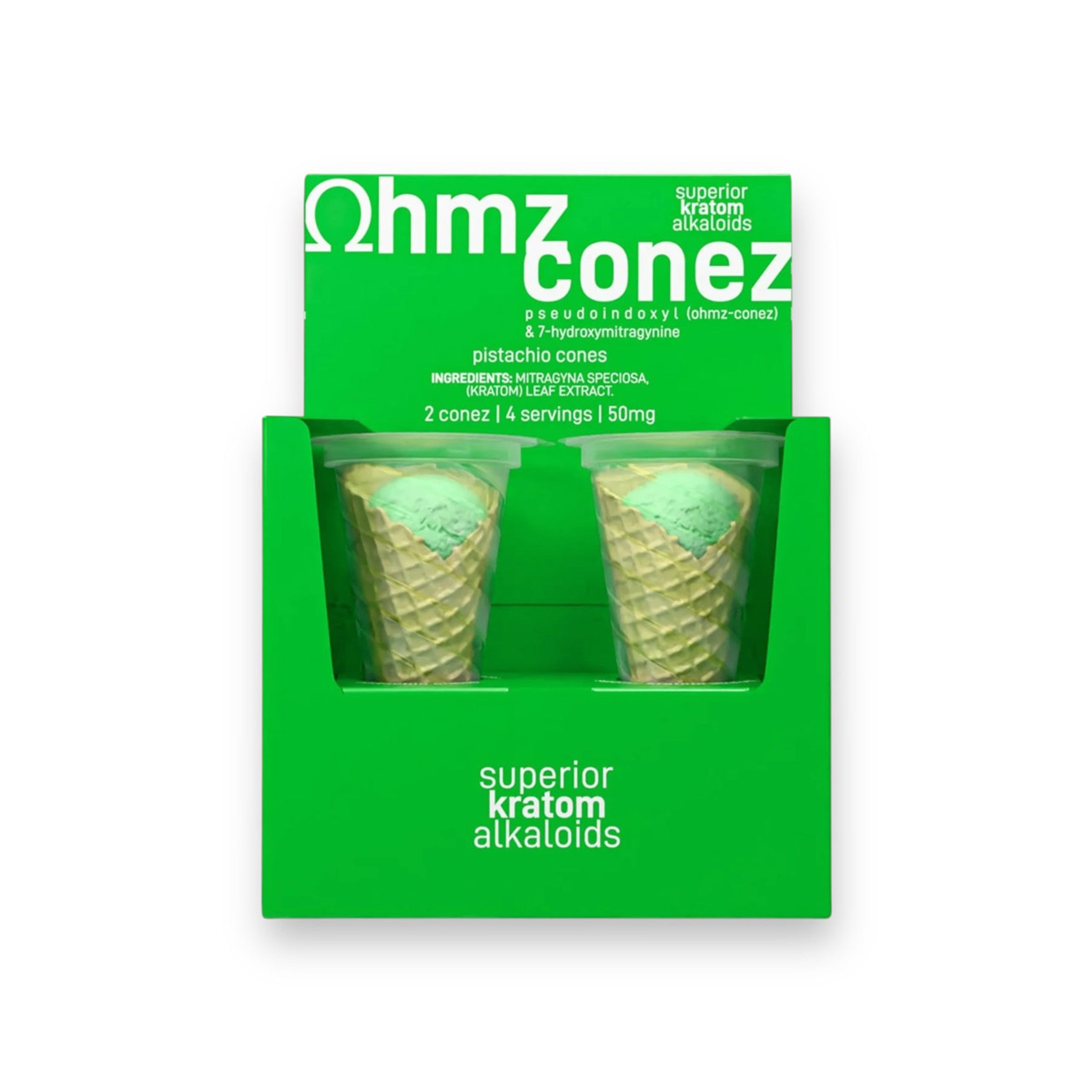 ohmz conez pistachio pseudo 7hydroxymitragynine 50mg