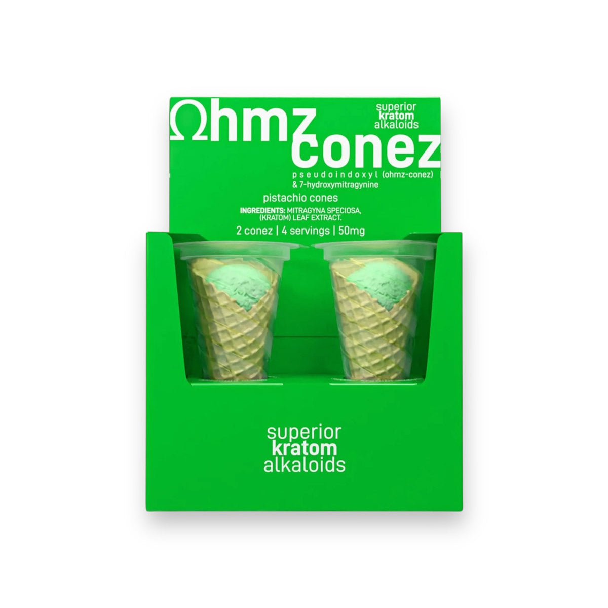 ohmz conez pistachio pseudo 7hydroxymitragynine 50mg