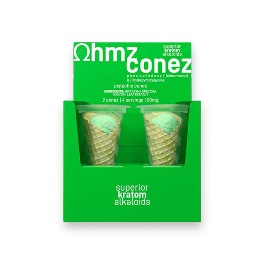 ohmz conez pistachio pseudo 7hydroxymitragynine 50mg