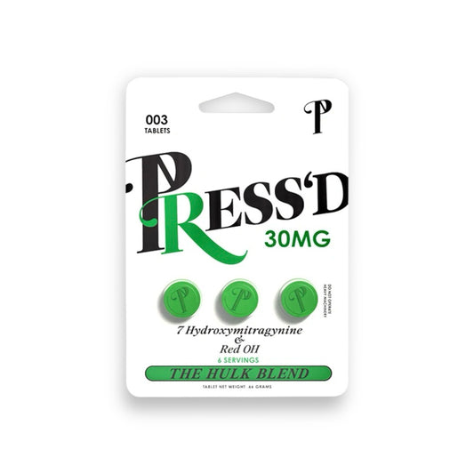 pressd hulk kratom tablets 7oh, 30mg